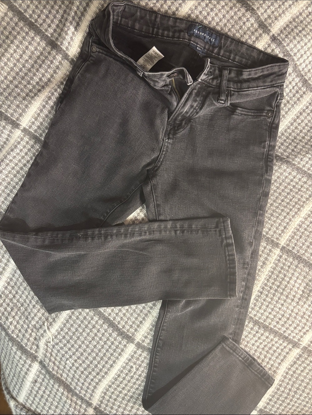 Aeropostale Women's Slim Jeans in Faded Charcoal